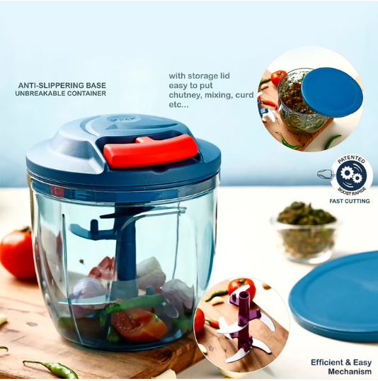 Hand-Powered Vegetable Chopper – 1000ML Capacity for Fast Prep - Image 2