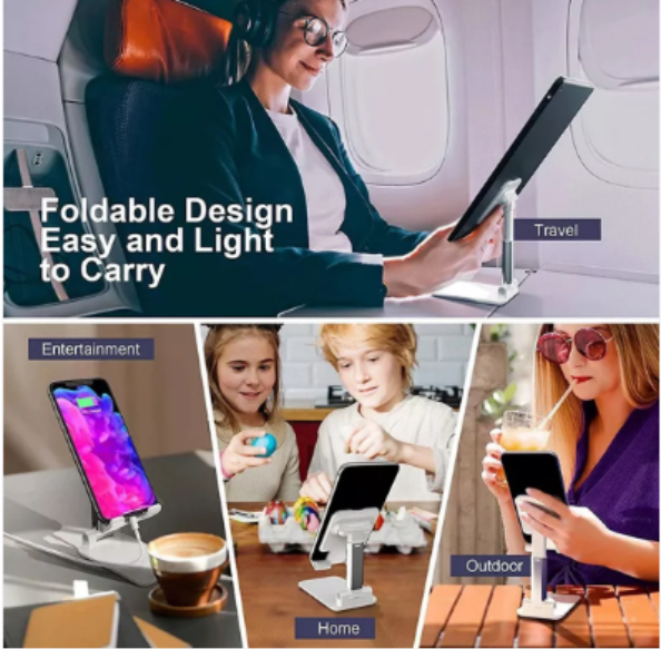 Adjustable Phone Stand – 3-Way Desk Mobile Holder with Mirror | Deskrova - Image 3