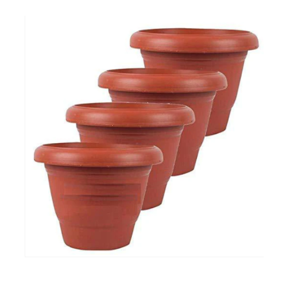 Heavy Plastic Planter Pot – Durable Brown Gamla | Indo Glow