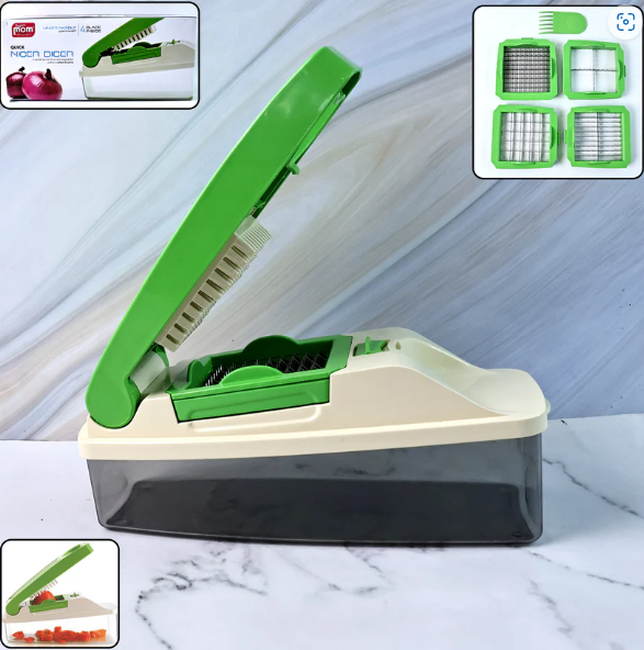 Vegetable Chopper – Quick Nicer Dicer with 4 Stainless Blades