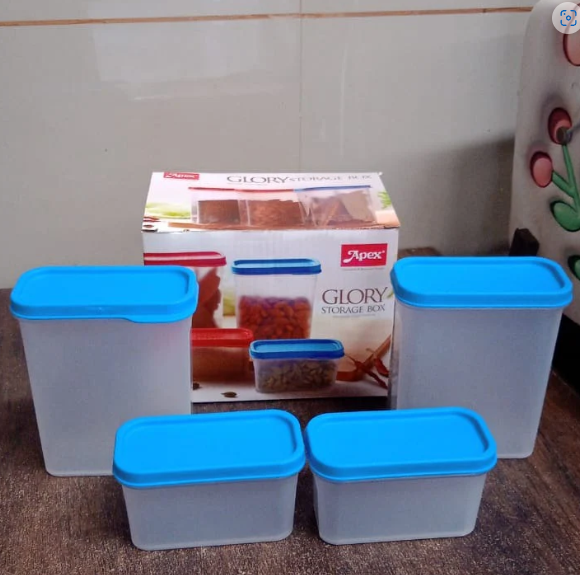 Plastic Airtight Storage Containers – 4-Pc Kitchen Set