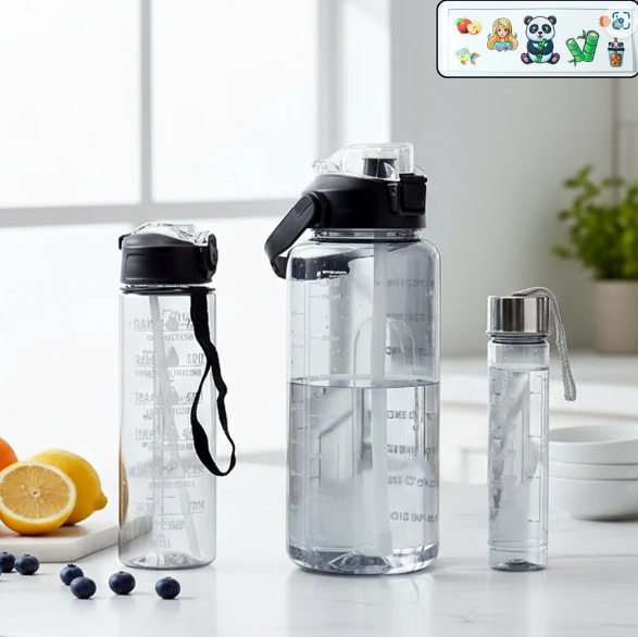 Multipurpose Water Bottle Set – 3 Sizes for Every Hydration Need