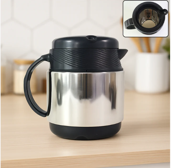Insulated Thermos Flask with 6 Ceramic Cups – Keeps Drinks Hot - Image 3