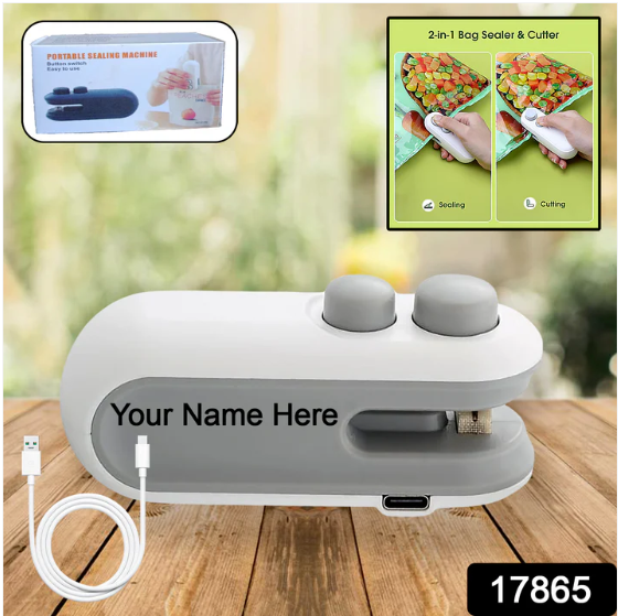 Mini Bag Sealer – 2 in 1 Seal & Cutter with USB Rechargeable