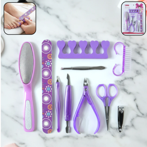 Manicure & Pedicure Nail Care Tool Set – Complete 10-Piece Grooming Kit