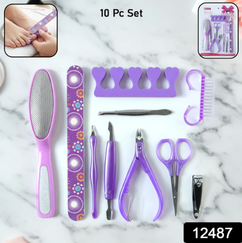 Manicure & Pedicure Nail Care Tool Set – Complete 10-Piece Grooming Kit