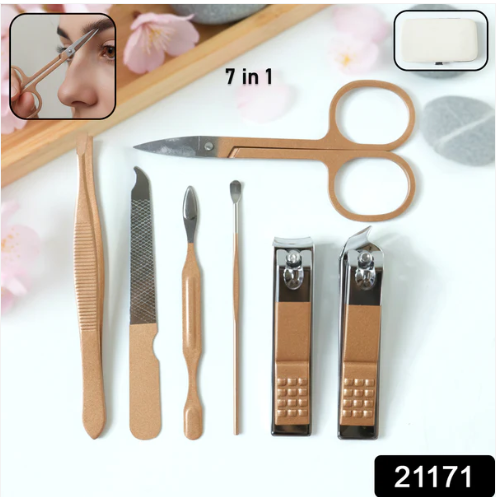 Manicure Kit – 7-in-1 Premium Grooming Set with Compact Case - Image 2