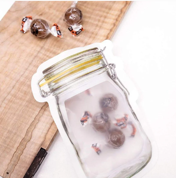 Reusable Food Storage Pouch – Airtight Mason Jar Zipper 150ml | Organivo