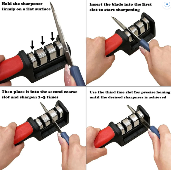 3-Stage Manual Knife Sharpener – Ceramic & Steel Blades | ToolMate Pro
