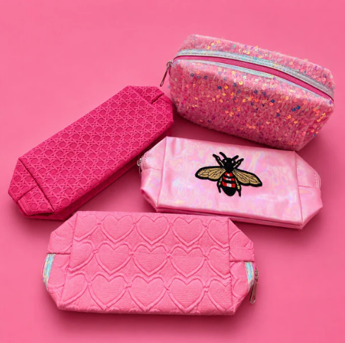 Pink Multipurpose Makeup & Stationery Organizer Pouch – Stylish & Spacious