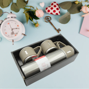 Stainless Steel Vacuum Flask Set – Keeps Drinks Hot & Cold 12h