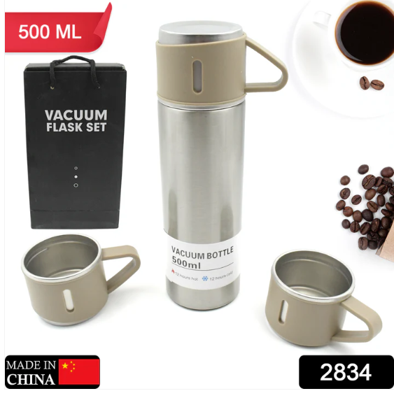 Stainless Steel Vacuum Flask Set – Keeps Drinks Hot & Cold 12h - Image 2