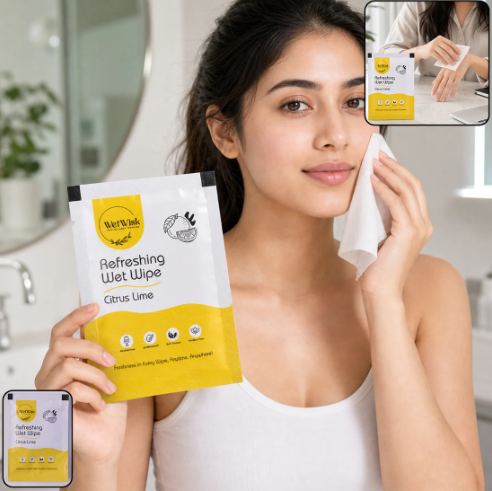 Citrus Lime Wet Wipes – Refreshing & Gentle Face, Hand & Body Cleansing