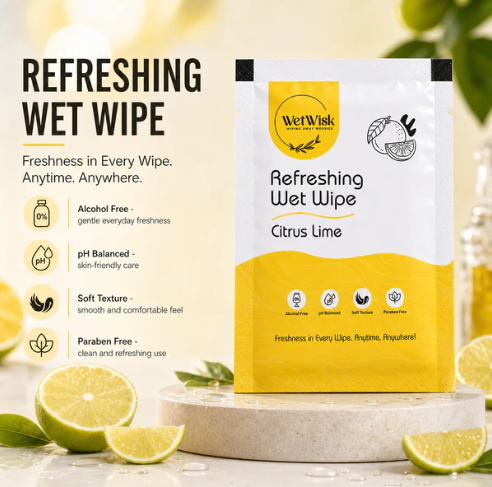 Citrus Lime Wet Wipes – Refreshing & Gentle Face, Hand & Body Cleansing