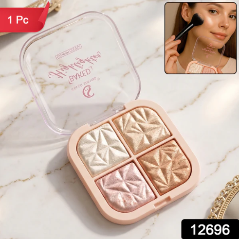 4 in 1 Baked Highlighter and Blusher Palette – Radiant Dewy Glow - Image 2