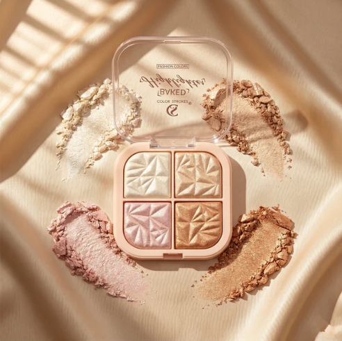 4 in 1 Baked Highlighter and Blusher Palette – Radiant Dewy Glow