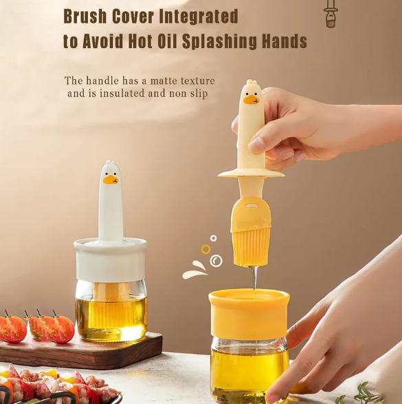 Oil Dispenser Bottle – 2-in-1 with Silicone Brush | Own Hydrate