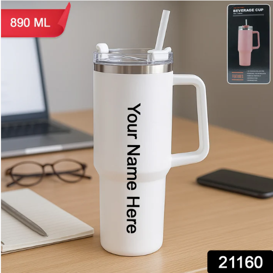 Stainless Steel Travel Mug – 890ML Vacuum Insulated Tumbler - Image 2