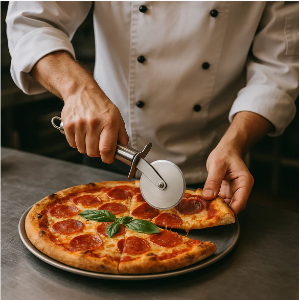 Stainless Steel Pizza Cutter – Sharp Rotary Blade & Ergonomic Handle
