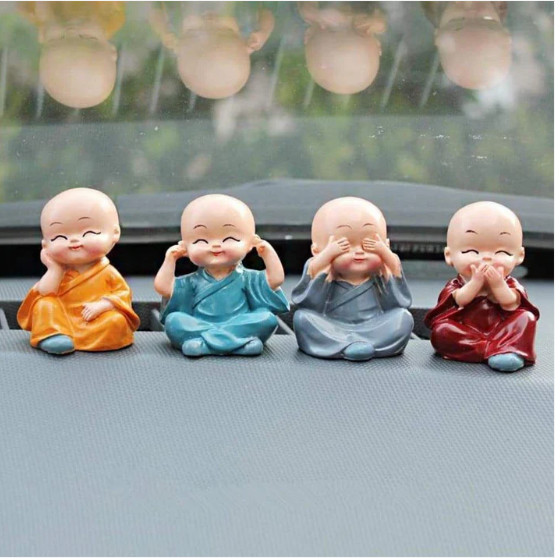 Baby Buddha Statue Set – 4-Piece Lightweight Decorative Showpieces