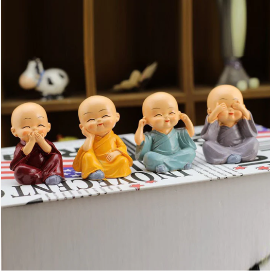 Baby Buddha Statue Set – 4-Piece Lightweight Decorative Showpieces - Image 3