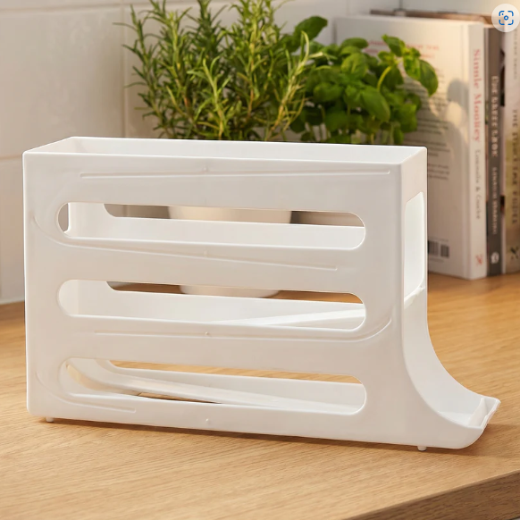 Plastic Egg Storage Organizer – Space-saving fridge tray for neat kitchen organization