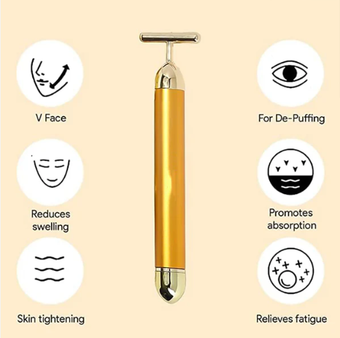 Vibrating Face Massager – Golden Energy for Radiant Skin | Velvet Wellness - Image 2