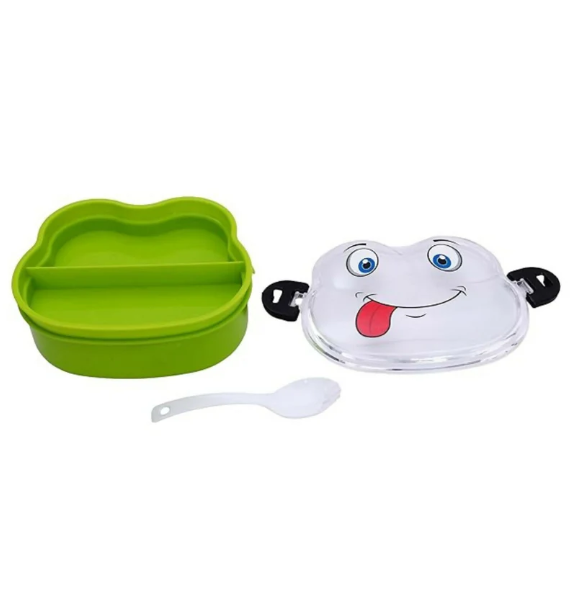 Kids Froggy Lunch Box – Double Layer with Spoon & Lid