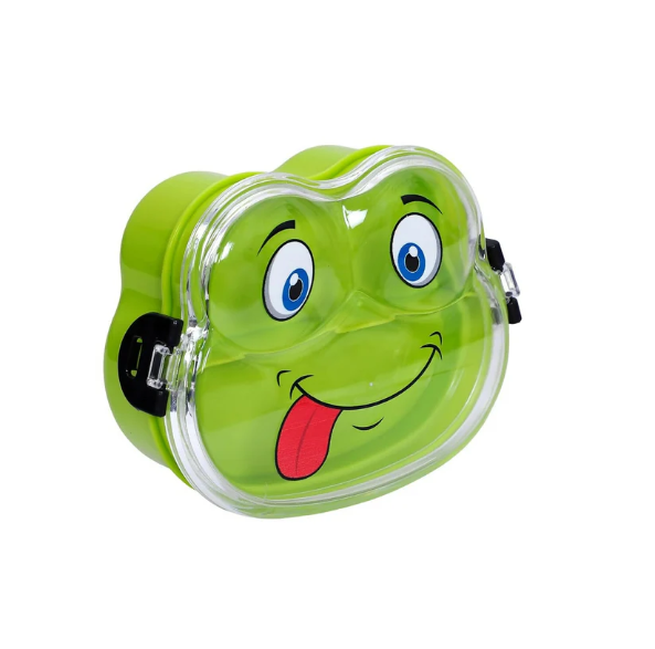 Kids Froggy Lunch Box – Double Layer with Spoon & Lid