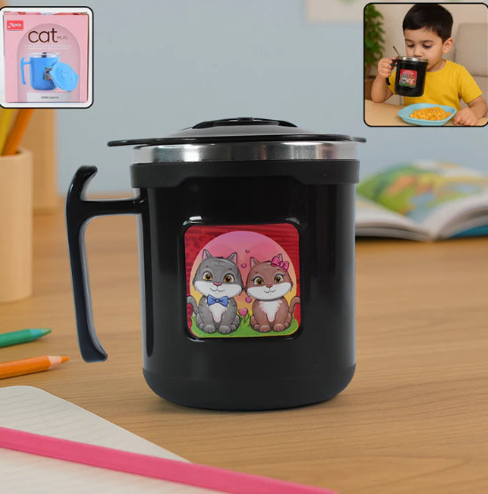 Apex Cat Mug – 250 ml Stainless Steel Insulated Kids' Mug
