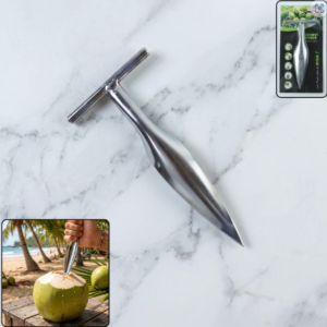 Coconut Breaker – Stainless Steel with Comfortable T-Handle Grip
