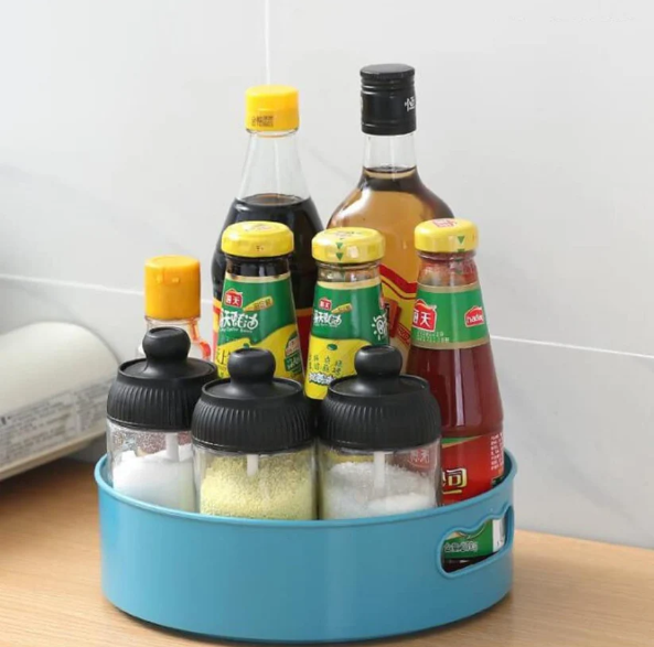 Rotating Kitchen Organizer – 360° Storage Turntable | DeoDap