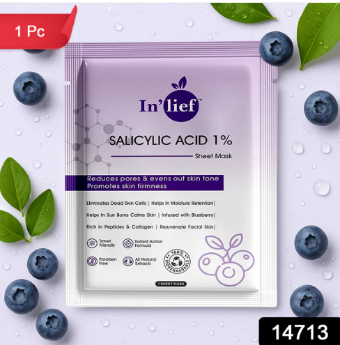 Salicylic Acid 1% Sheet Mask – Clarifies & Refines Pores - Image 2