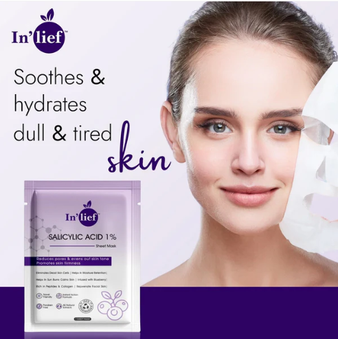 Salicylic Acid 1% Sheet Mask – Clarifies & Refines Pores - Image 3