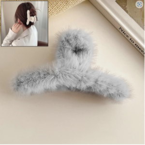 Plush Hair Claw Clip – Soft, Non-Slip & Stylish | Calm & Curl
