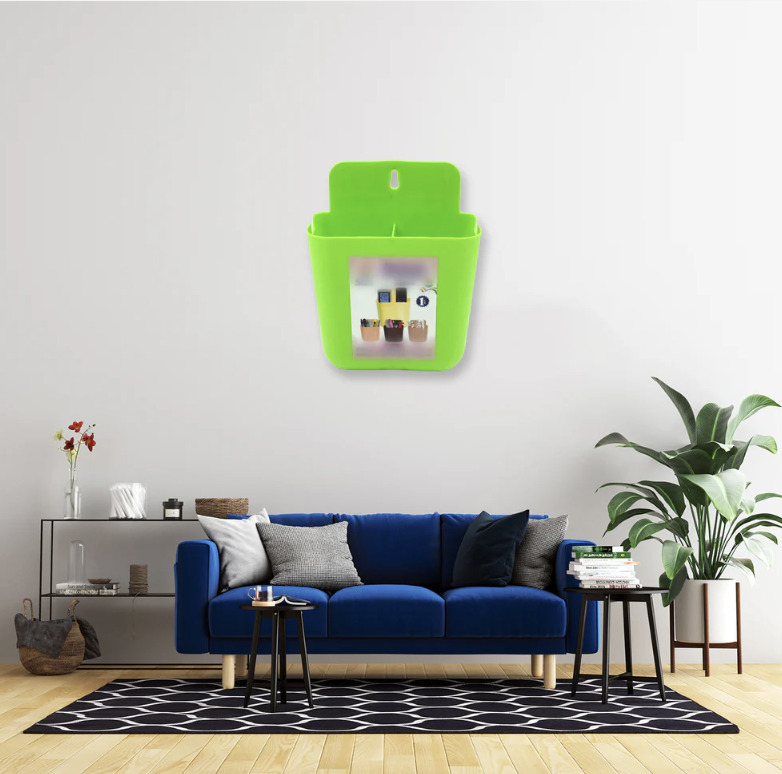 Wall Holder – 2-Section Mobile, Remote & Brush Organizer | GlimmerHome by GlimmerHome