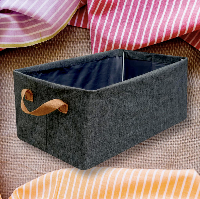 Foldable Storage Box – 45 cm Cotton Linen Organizer | - Image 5