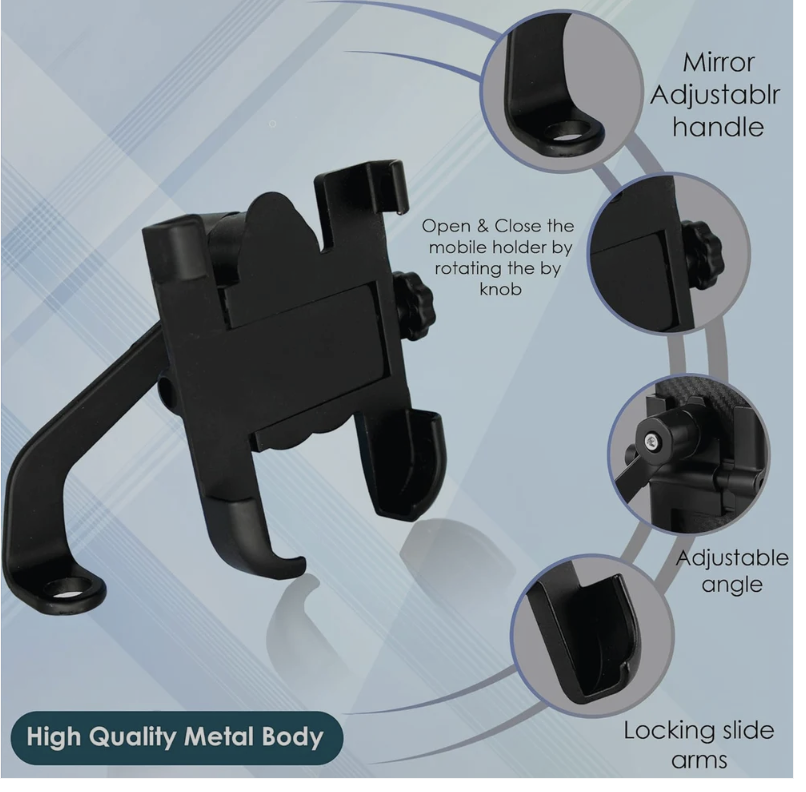 Bike Mobile Holder – 360° Metal Mount for Scooty | VelvaBloom