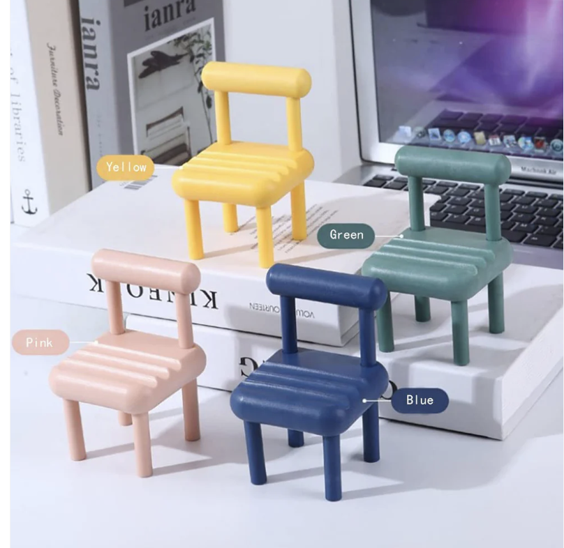 Mini Chair Phone Stand – Cute Wooden Desk Holder | Gambit