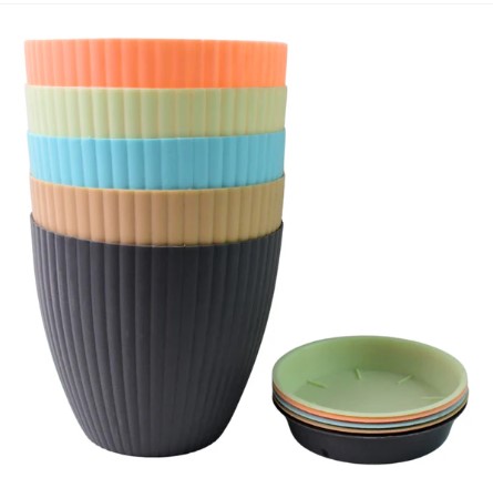 Plastic Flower Pot Set – Round 5 Pcs with Tray | Deodap - Image 5