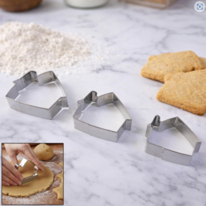 Stainless Steel House Shape Cookie Cutter Set – 3 Durable Baking Molds