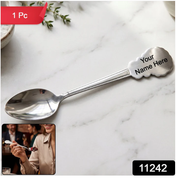 Stainless Steel Dinner Spoon – Elegant Carved Handle for Dining - Image 2