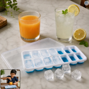 Multipurpose Plastic Ice Cube Tray – 14-Grid with Lid for Easy Freezing