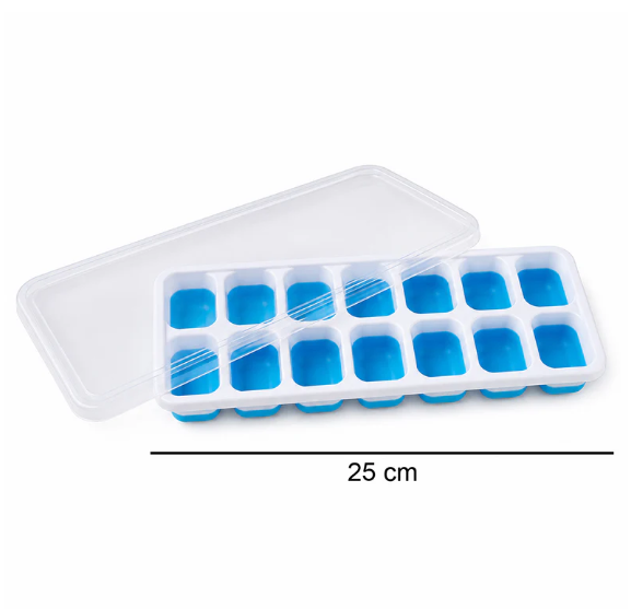 Multipurpose Plastic Ice Cube Tray – 14-Grid with Lid for Easy Freezing