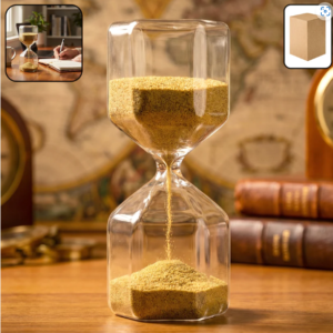 Elegant 4-Minute Glass Sand Timer for Desk & Decor