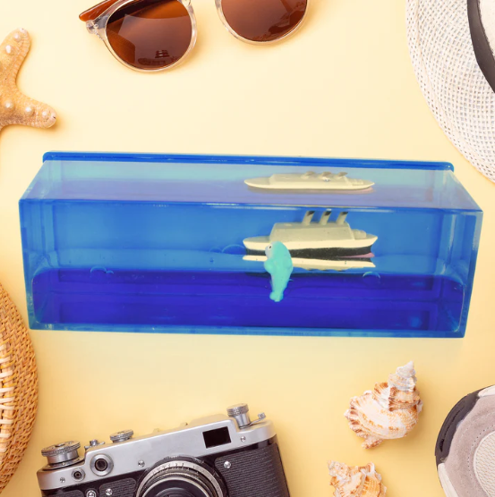 Floating Water Cruiser Ship Ornament – Calming Desk Decor | JubileeJoy - Image 2