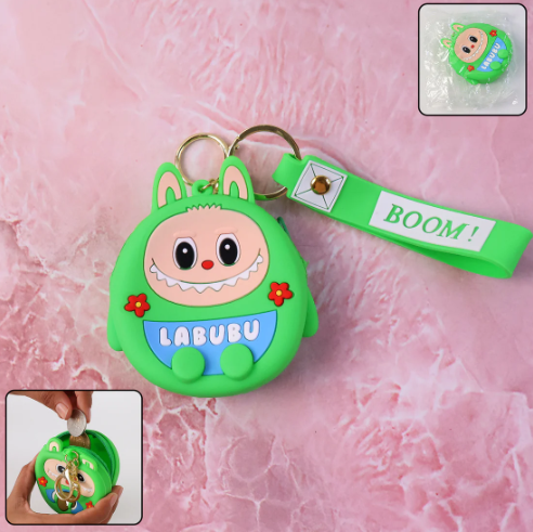 Cartoon Coin Pouch with Keychain – Cute & Compact Organizer