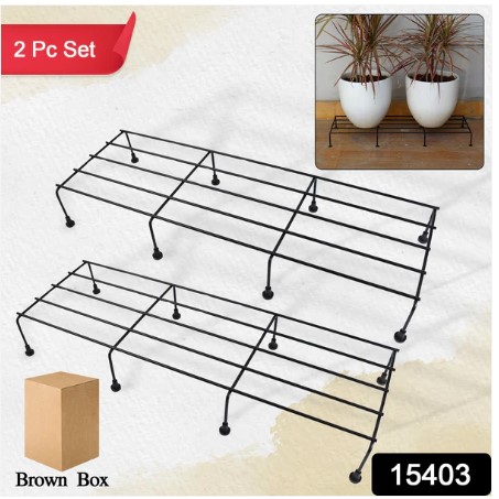 Metal Rectangle Flower Plant Stand – Durable 2 Pc Set | Giftoiza - Image 2
