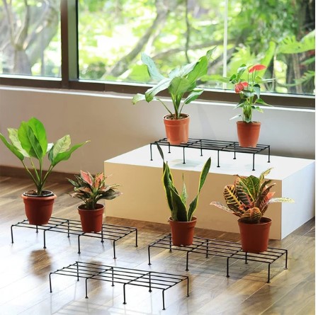 Metal Rectangle Flower Plant Stand – Durable 2 Pc Set | Giftoiza - Image 3
