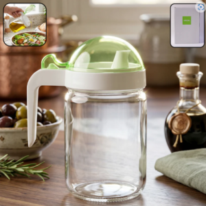 Glass Oil Bottle – 580ml Leak-Proof & Easy Pour Design